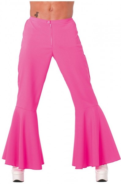 Pantalones de campana rosa chic para hombres