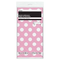 Party tablecloth Tiana light pink dotted 137 x 274cm