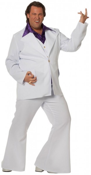 Disco fever 70s party suit in white 2