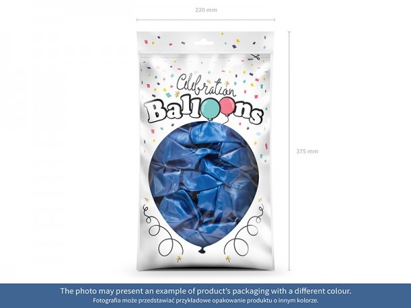100 Celebration metalliske balloner mørkeblå 29cm 2