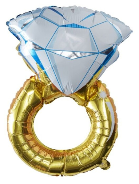 Balon foliowy ze złotym diamentowym pierścionkiem