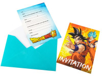 7 tarjetas de invitación Dragon Ball 15cm x 10cm