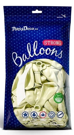 100 ballons métalliques party star crème 27cm 2