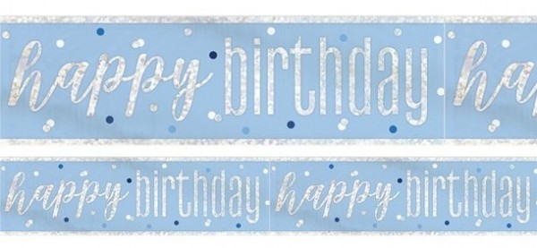 Banner di compleanno con punti blu 2,75 m