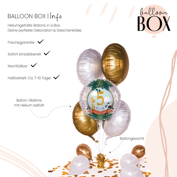 Heliumballon in der Box Jungle Friends - Fünf 2