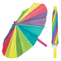 3 colored paper deco-umbrellas 38cm