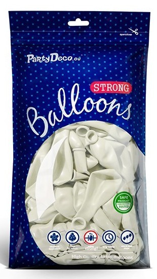 10 balonów Partystar białych 30cm