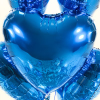 Vorschau: 5 Heliumballons in der Box Blue Heart