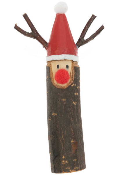 Figura decorativa renna in legno