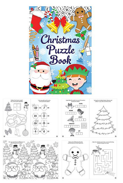 Mini Christmas Puzzle Booklet for Kids