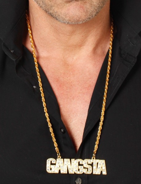 Gold-colored gangster necklace "GANGSTA"