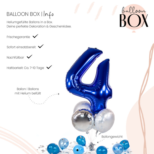 Ballongruß in der Box 5er Set Blau 4 3