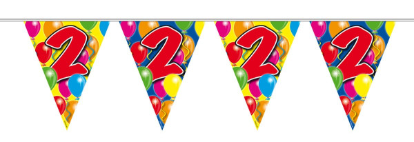 Wimpelkette Balloon Birthday Zahl 2