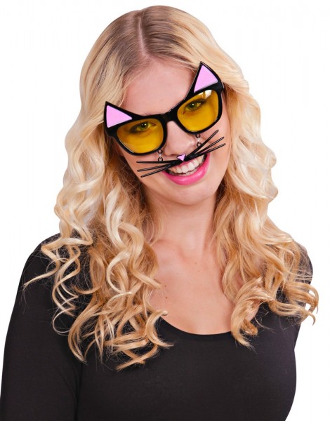 Funny kitten glasses with whiskers 4