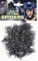 60 svarta dekorativa spindlar 4 x 3cm