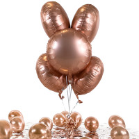 Vorschau: 5 Heliumballons in der Box Rosegolden matt