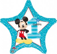 Stjerneballon Mickey Mouse 1. fødselsdag