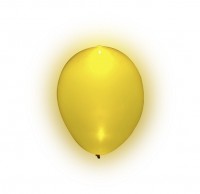 Oversigt: 5 glødende partynight LED-balloner gul 23 cm