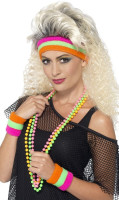 Kleurrijke neon hoofdband met twee armbanden