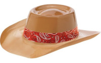 Cowboy plastic hat with ribbon