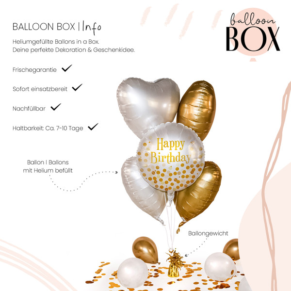 Heliumballon in der Box Golden Birthday Party 3
