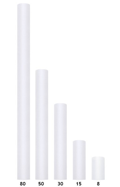 Tüll-Stoff in edlem Weiß 8cm x 9m 3