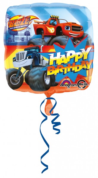 Geburtstagsballon Monster Maschine Blaze eckig