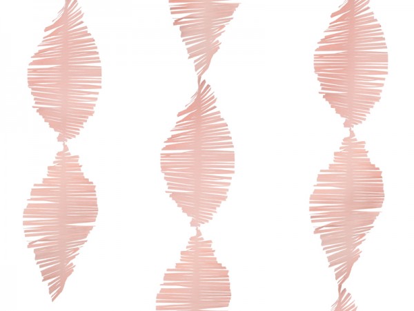 Ghirlanda di carta crespa rosa chiaro 3m 2