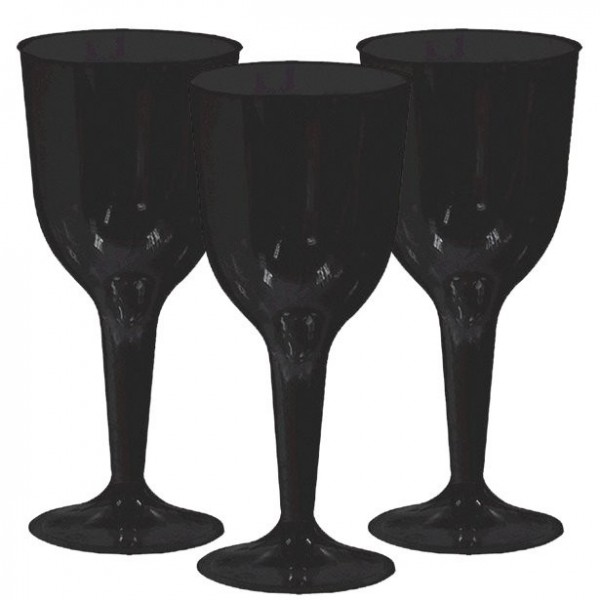 20 black plastic wine glasses 295ml