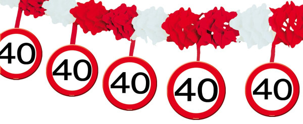 Guirlande panneaux de signalisation 40 ans 4m