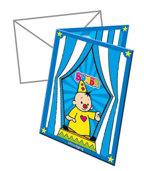 8 tarjetas de invitación Bumba en el circo