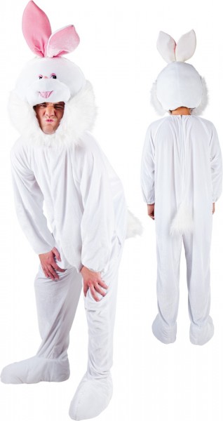 Wit konijn mascotte kostuum