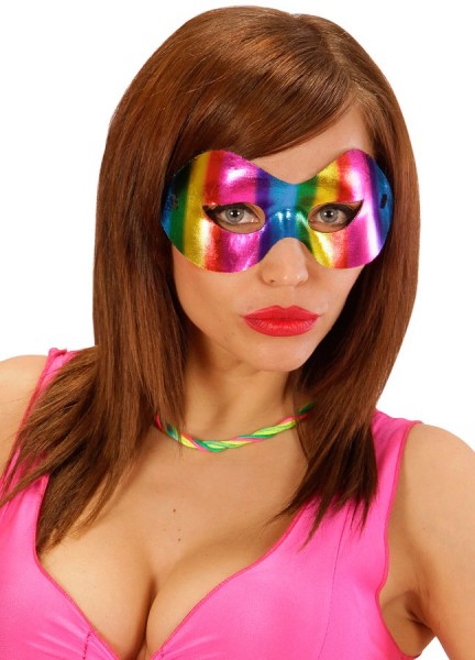 Rainbow-øjenmaske metallisk look 3