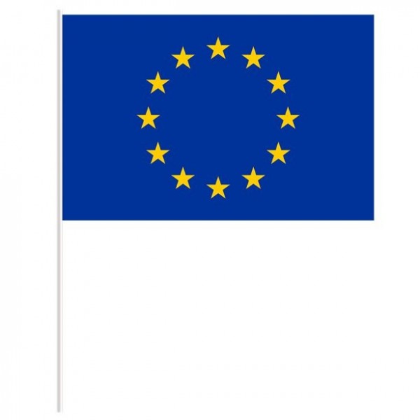 Bandiera UE con stick 15 x 23 cm