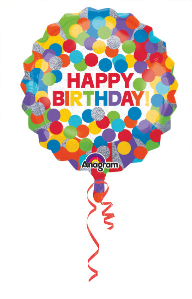 Regenboog Verjaardag folieballon 71cm