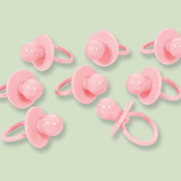 8 sprinkle deco pacifiers pink