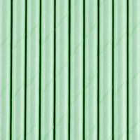 Aperçu: 10 pailles en papier vert menthe 19,5 cm