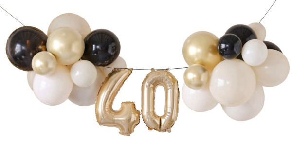 Elegante guirnalda de globos de 40 cumpleaños pieza XX