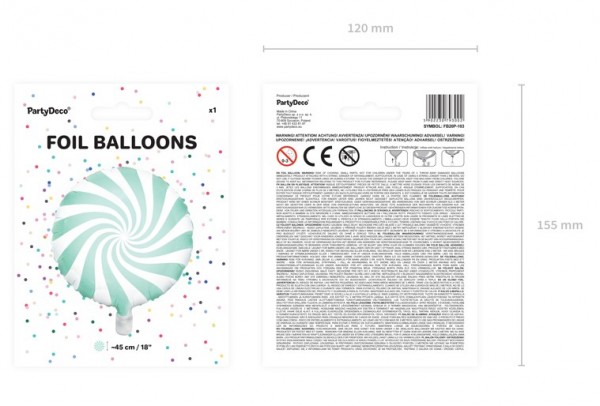 Candy Party Folienballon mint 45cm