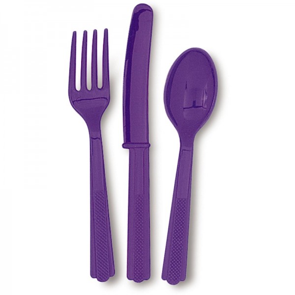 Cutlery set Vera purple 18 pieces