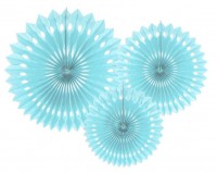 Preview: 3 paper rosettes Kate ice blue