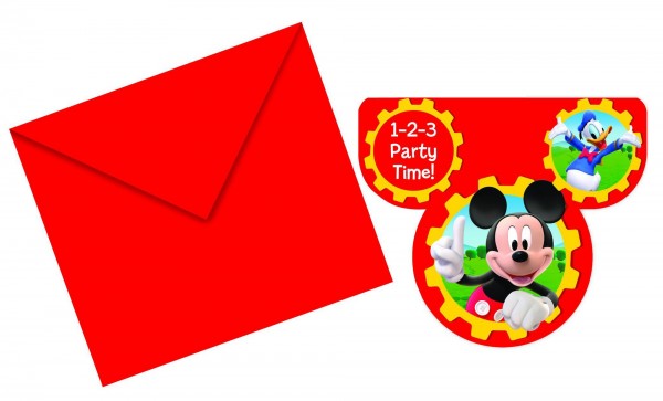 6 Mickey Mouse Clubhouse uitnodigingskaarten