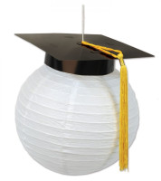 2 lampions chapeau de diplômé 24cm