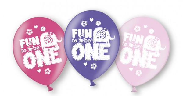 6 Fun to Be One Balloons Birthday Girl