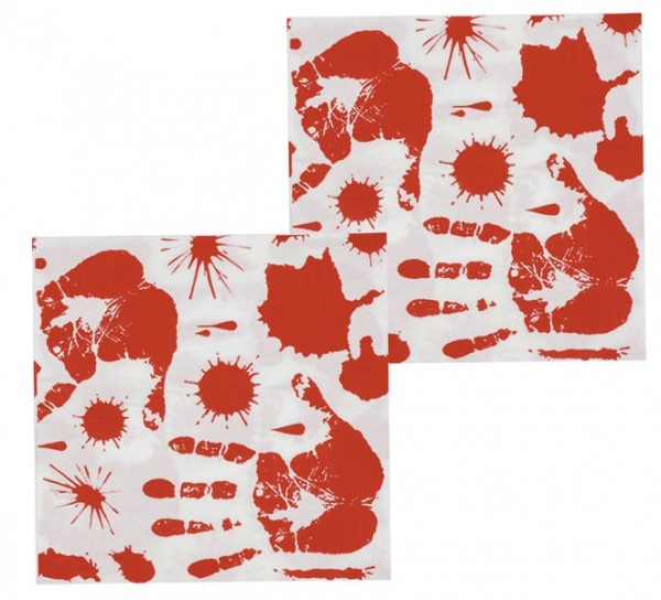 12 servilletas de fiesta de baño de sangre asesino 33 x 33 cm