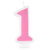 Preview: Cake candle Chicago number 1 pink