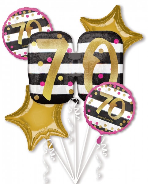 5-piece balloon set 70th birthday