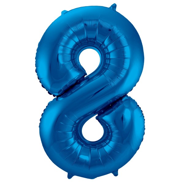 Blå 8 folie ballon 86 cm