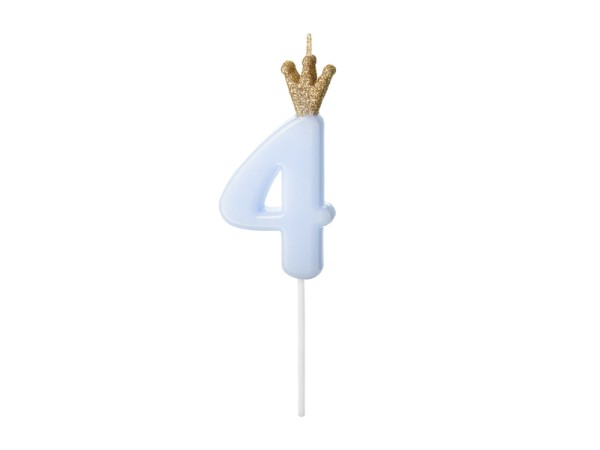 Birthday King Zahl 4 Tortenkerze 9,5cm