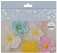 Vista previa: 6 coloridas flores de papel de prado de verano